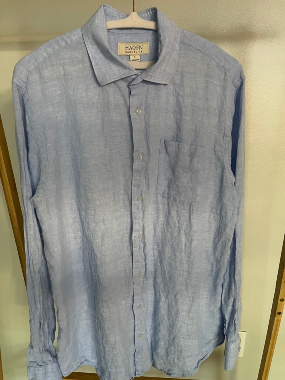 Hagen Light Blue Linen Button-Up Shirt